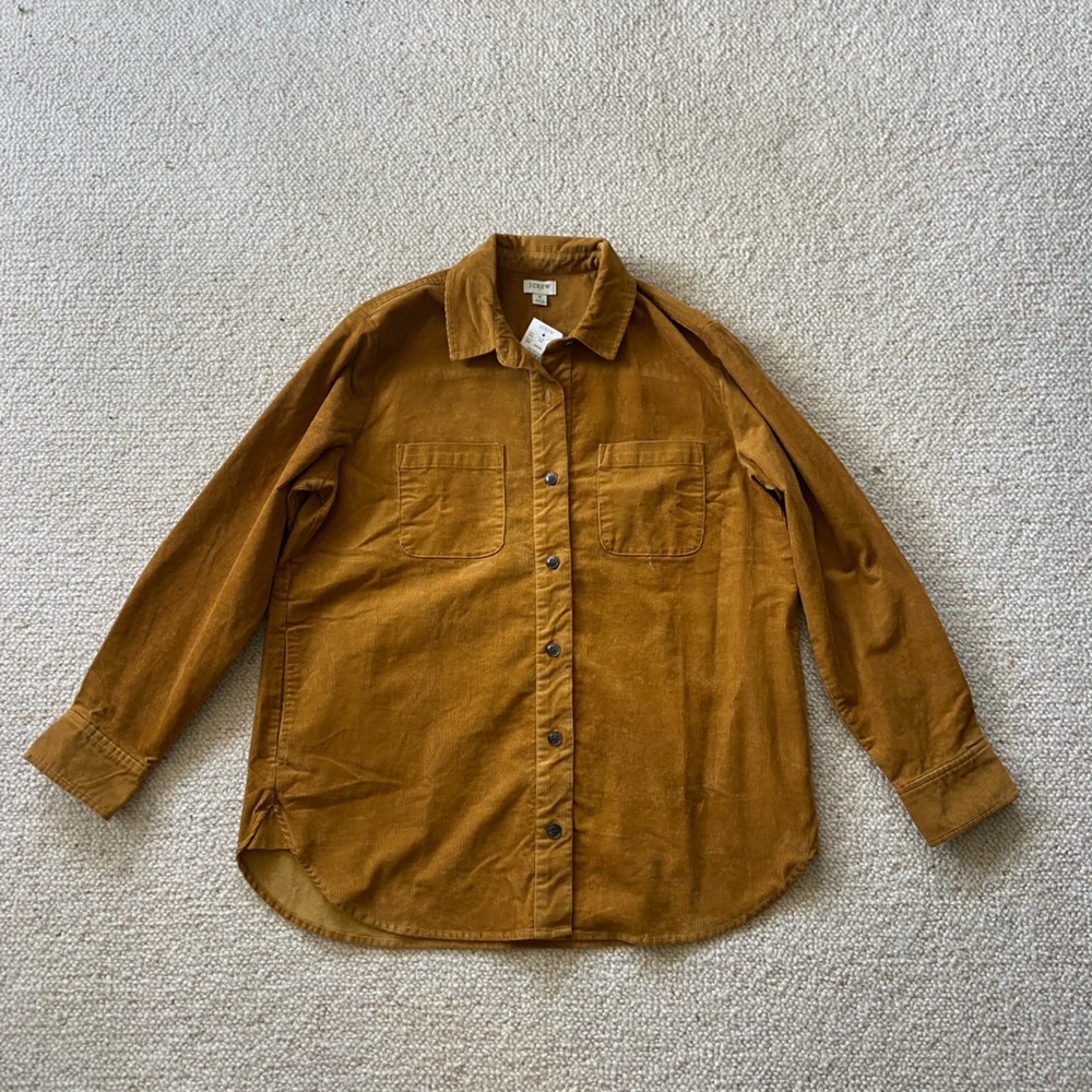 J crew corduroy top in mustard brown